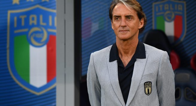 BOLOGNA, ITALY - JUNE 04: Head coach Italy Roberto Mancini looks on during the international friendly match between Italy and Czech Republic at  on June 04, 2021 in Bologna, Italy. (Photo by Claudio Villa/Getty Images)