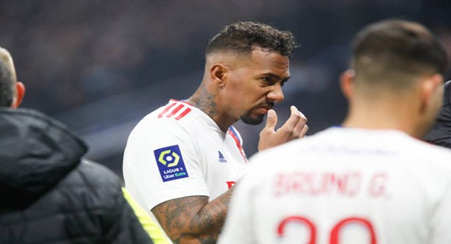 Jerome BOATENG of Lyon during the Ligue 1 Uber Eats match between Lyon and Marseille at Groupama Stadium on November 21, 2021 in Lyon, France. (Photo by Romain Biard/Icon Sport via Getty Images)